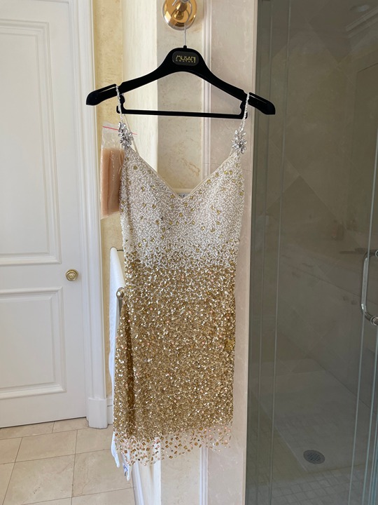 Musani White & Gold Couture Dress