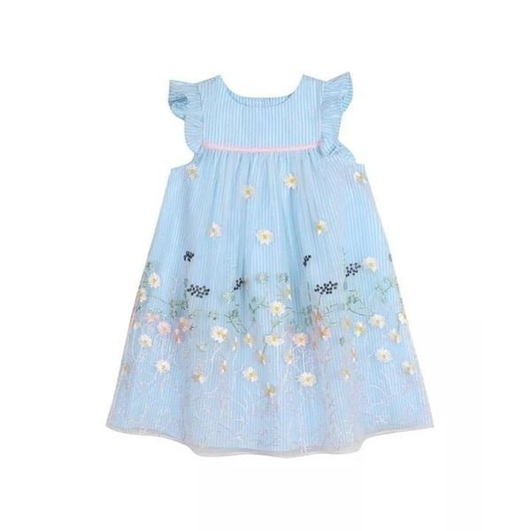 LAURA ASHLEY London Toddler Girls Blue Ruffle Sleeve Party Dress size 5