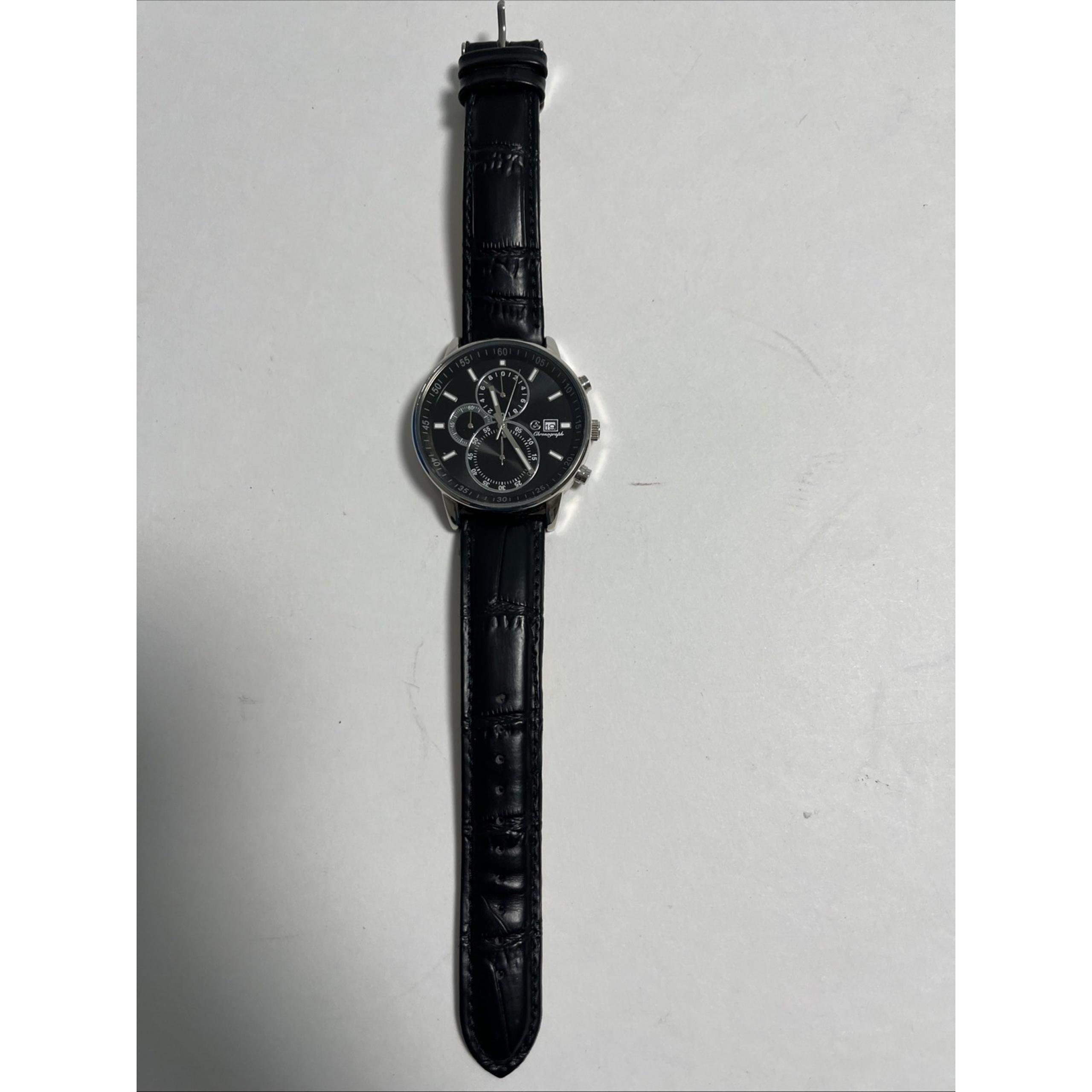 George Men's Watch Black Leather Band Needs New Battery