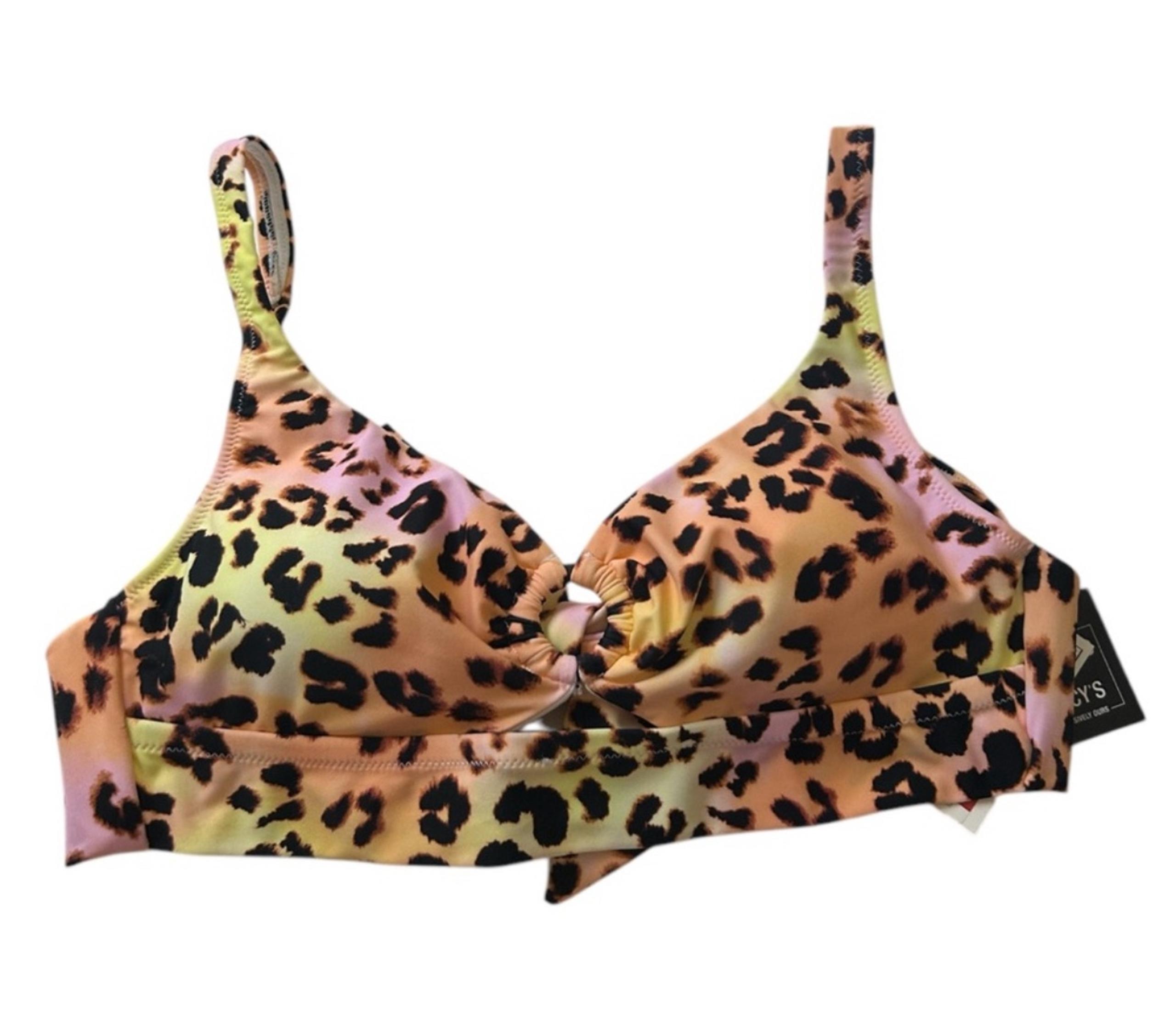 Bar III Animal Print Bikini Top
