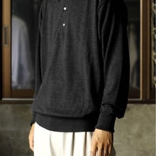 a.presse Long Sleeve Knit Polo Shirt