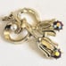Vintage Sarah Cov Signed Gold AB Rhinestone Bracelet Brooch Earrings 3pc Set