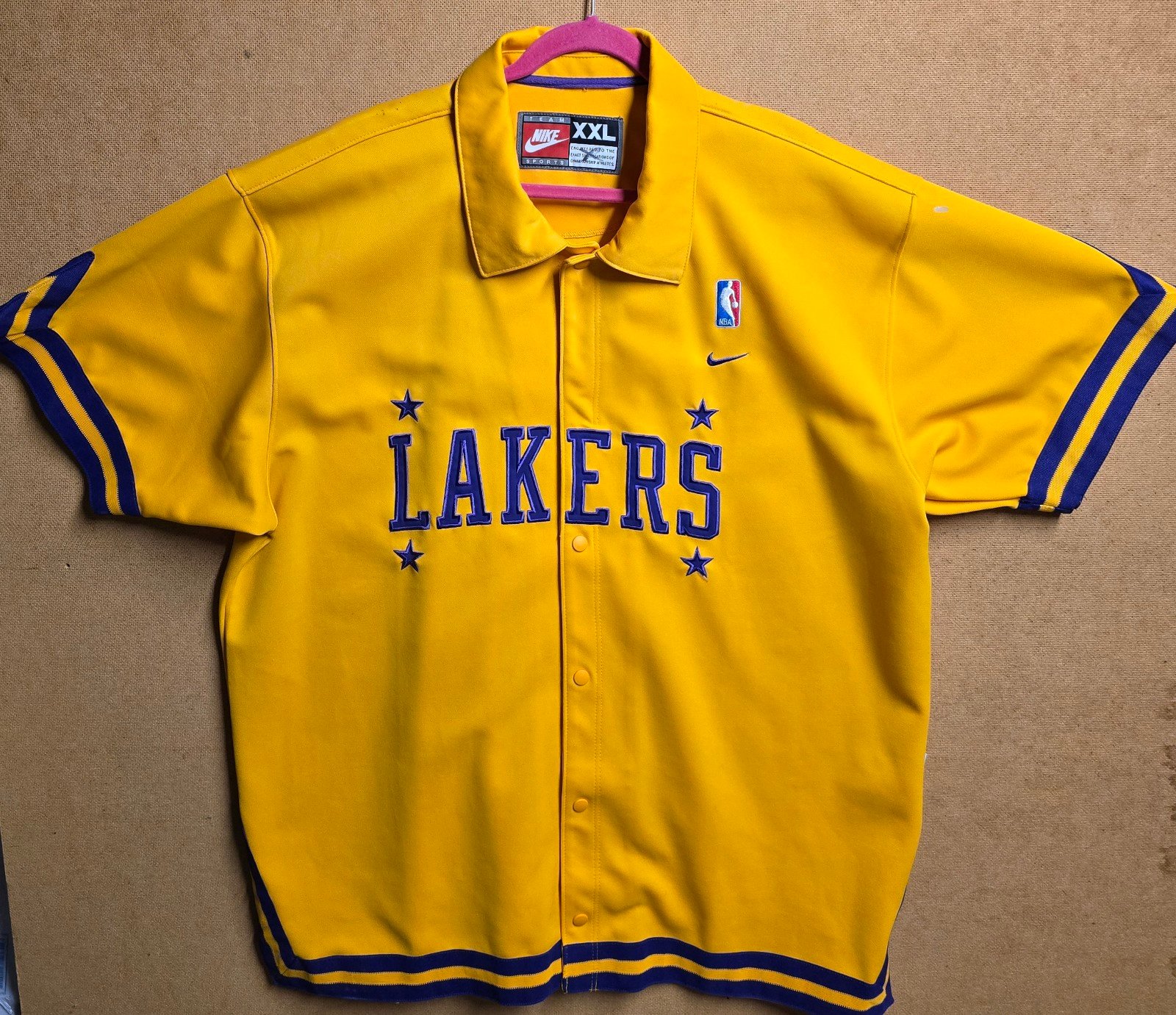Mens XXL Los Angeles LA Lakers Rewind 57 Vintage Shooting Shirt Warmup Jersey