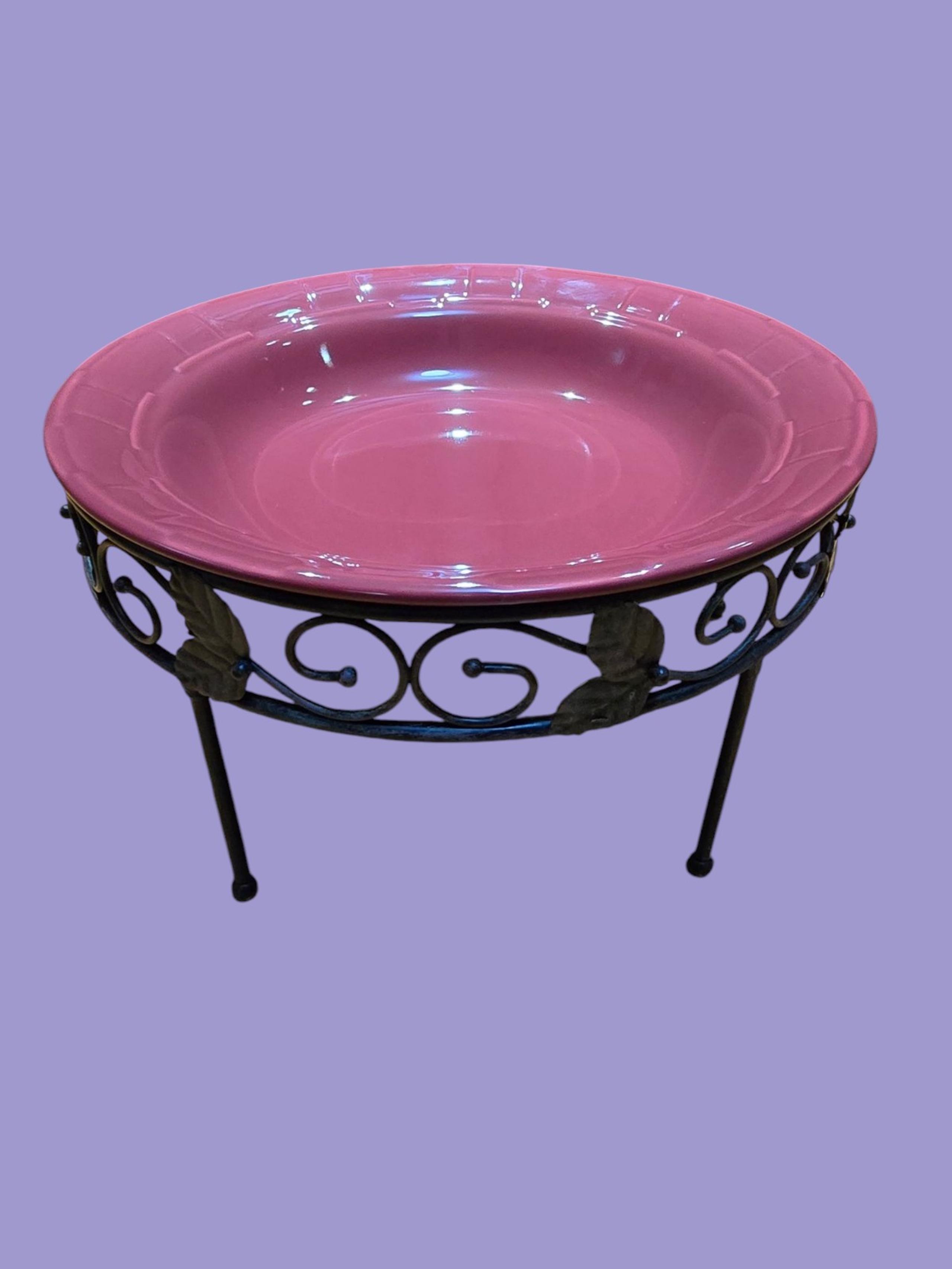 Longaberger Paprika 12 1/4" Pasta/Salad Serving Bowl with Pedestal Stand
