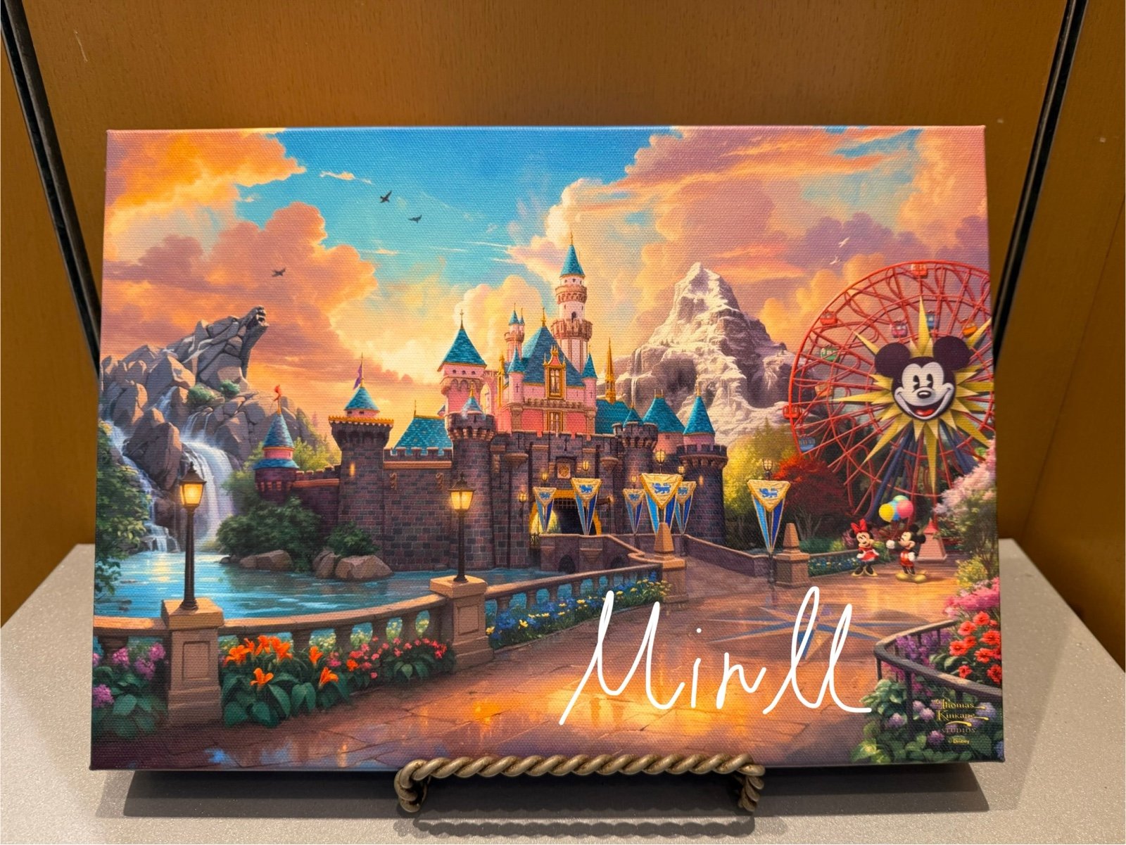 Wrapped Canvas Disneyland 70th 2 Parks Mickey and Minnie by Thomas Kinkade 2025