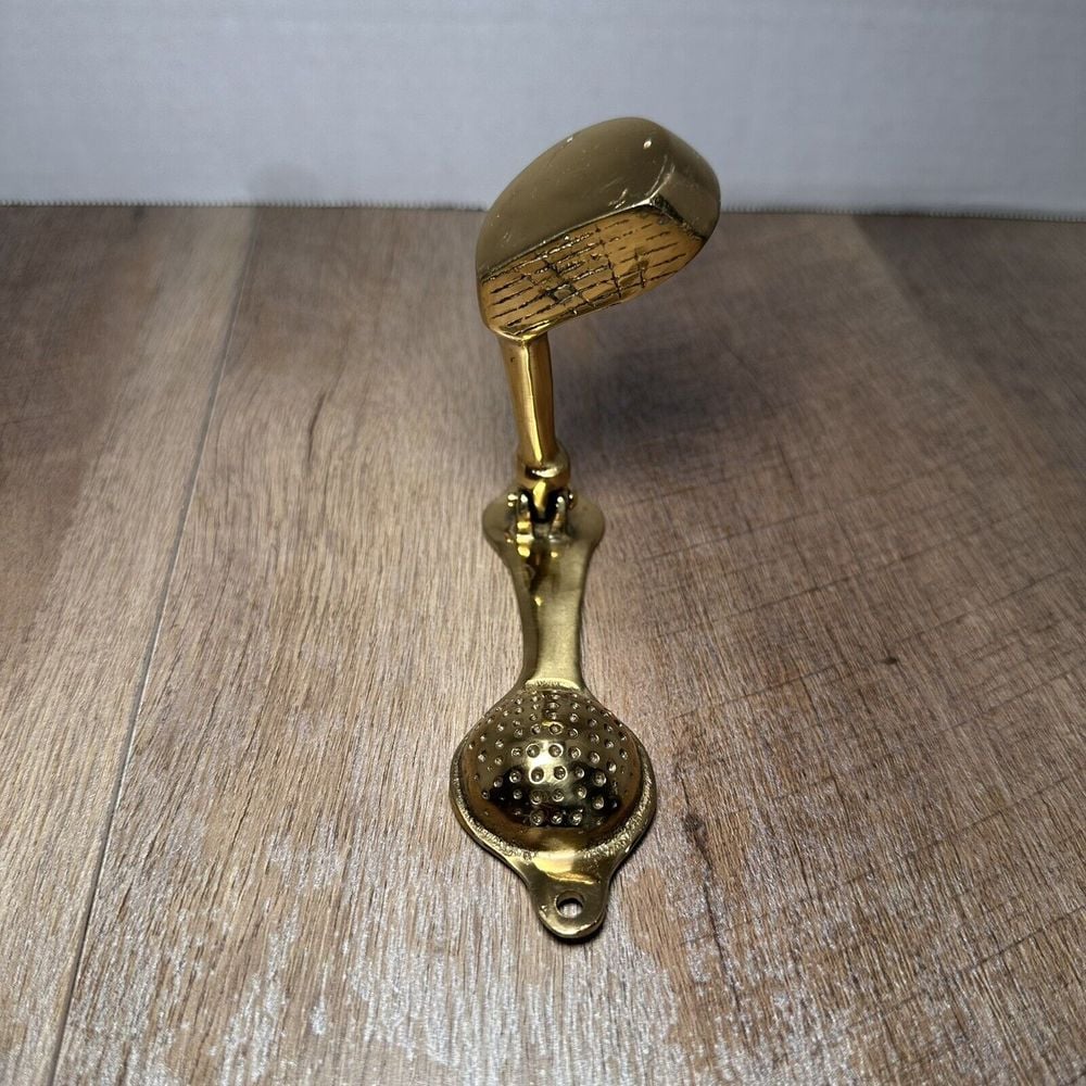 Vintage Brass Door Knocker Golf Club Putter & Ball Long Knocker