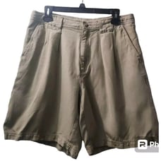 Tommy Bahama Relax Fit Chino Shorts Men's 34 Khaki 100% Silk Summer Beach Comfy