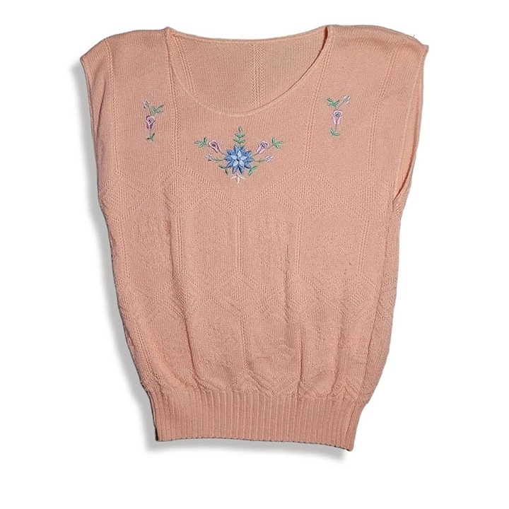 Designers 80s Embroidered Sweater Vest