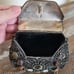 Metal clutch with multicolor stones decor.Vintage Sajai crossbody bag.