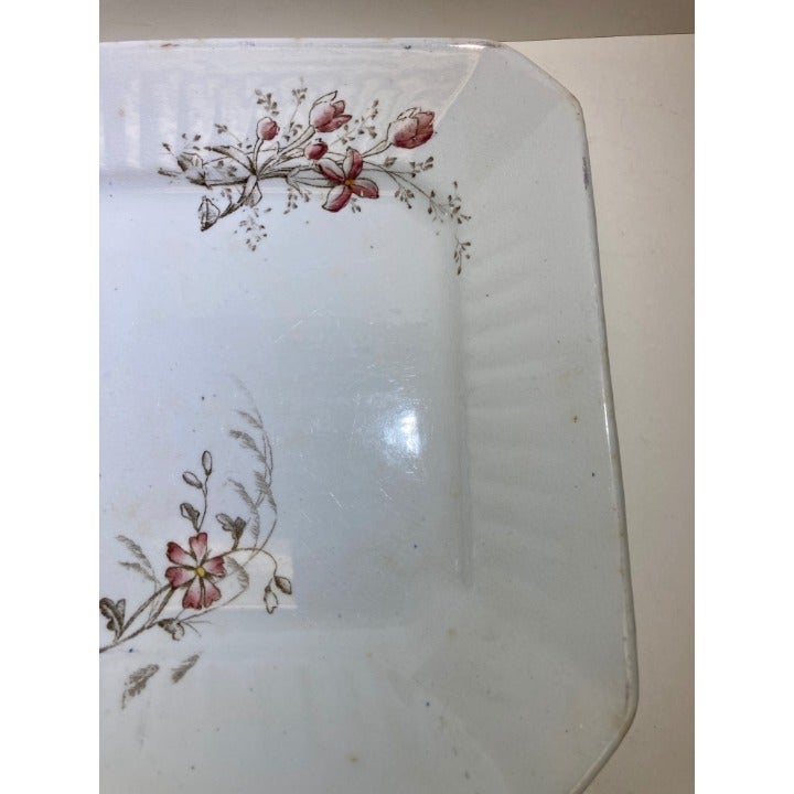 Wedgwood Dianthus Floral Platter 1880's Antique 12 x 8.5 shops Inches