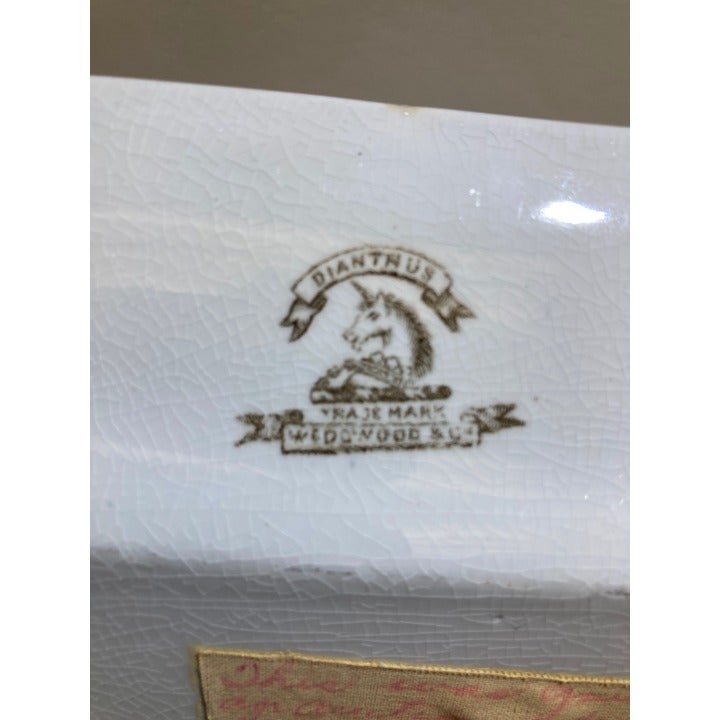 Wedgwood Dianthus Floral Platter 1880's Antique 12 x 8.5 shops Inches