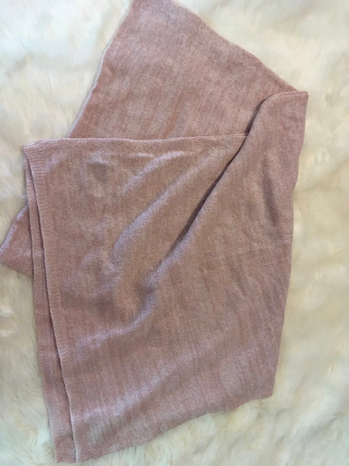 New V Fraas Pink Cashmere Shimmer Blend SCARF Wrap