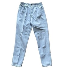 Vintage Lee Jeans Womens Medium Ultra Light Wash Elastic Waist Super High Rise