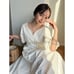 anuans✨ Heart Neck Cotton Mermaid Dress Ivory