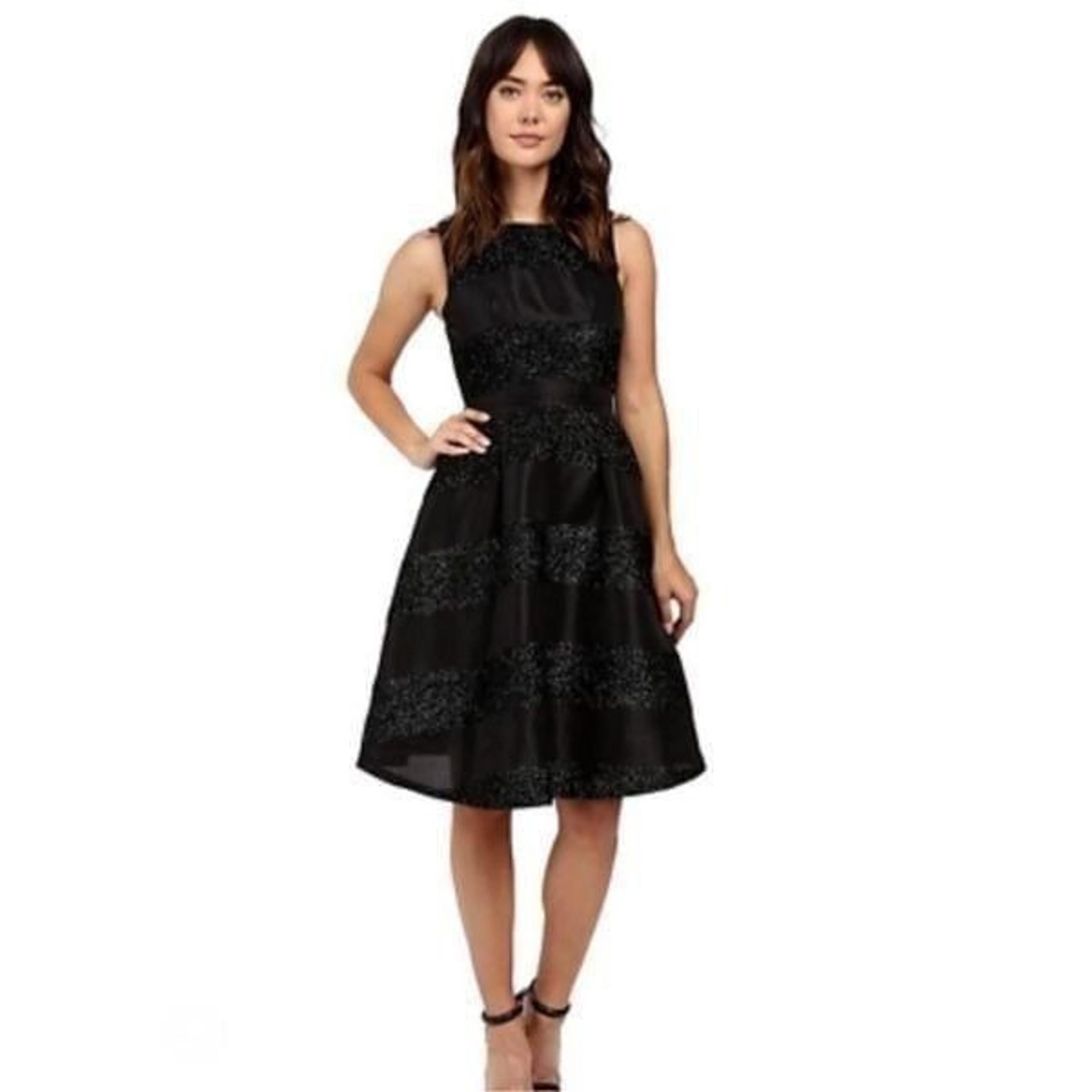 Eva Franco Karine Dress Galatic Stripe Anthropologie Black Size 8