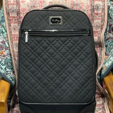 Vera Bradley Iconic Black Quilted Rolling Weekender Carry On Luggage