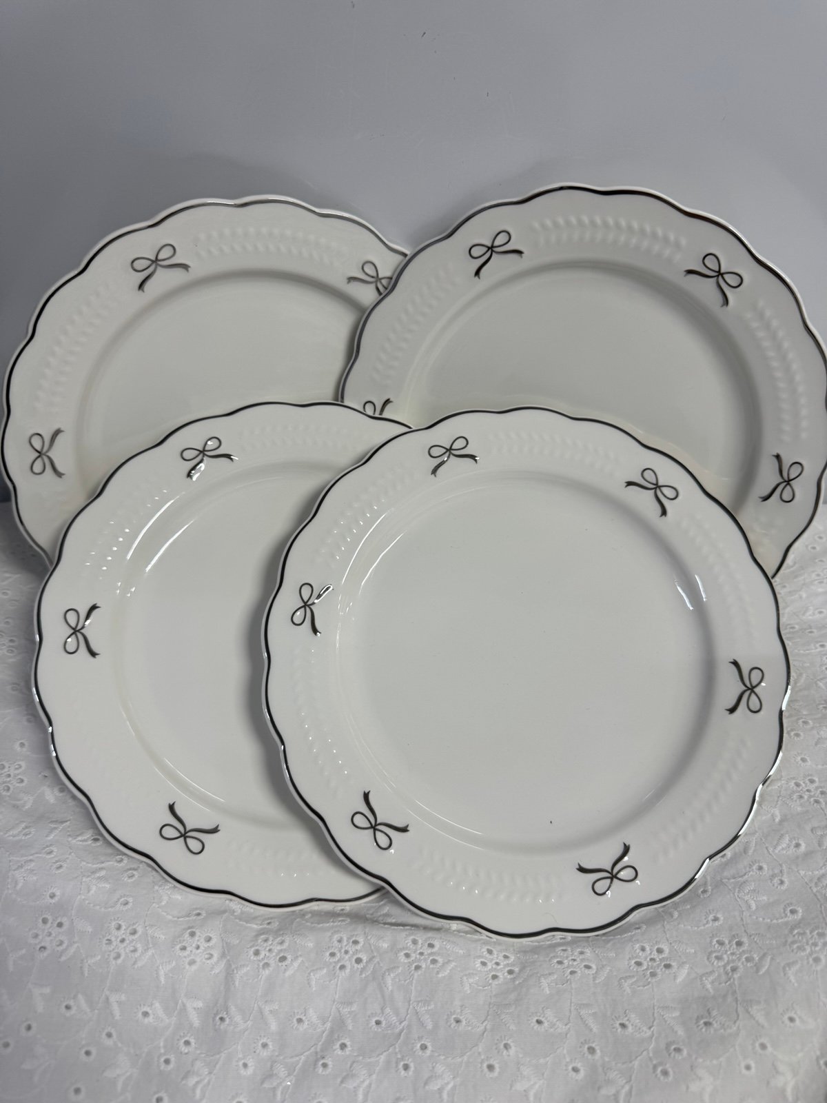 SILVER BOW SET OF 4 SALAD PLATES