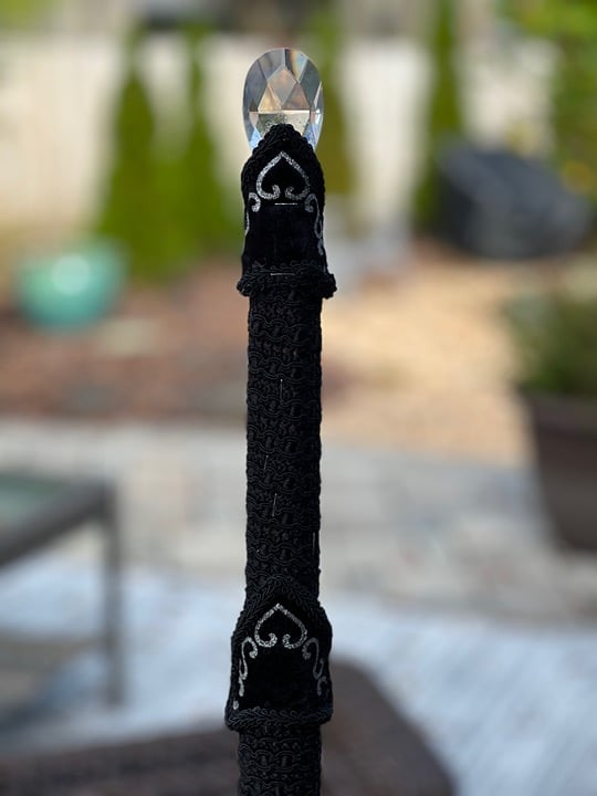 Black Crystal Walking Staff for a Costume for Renaissance Faire