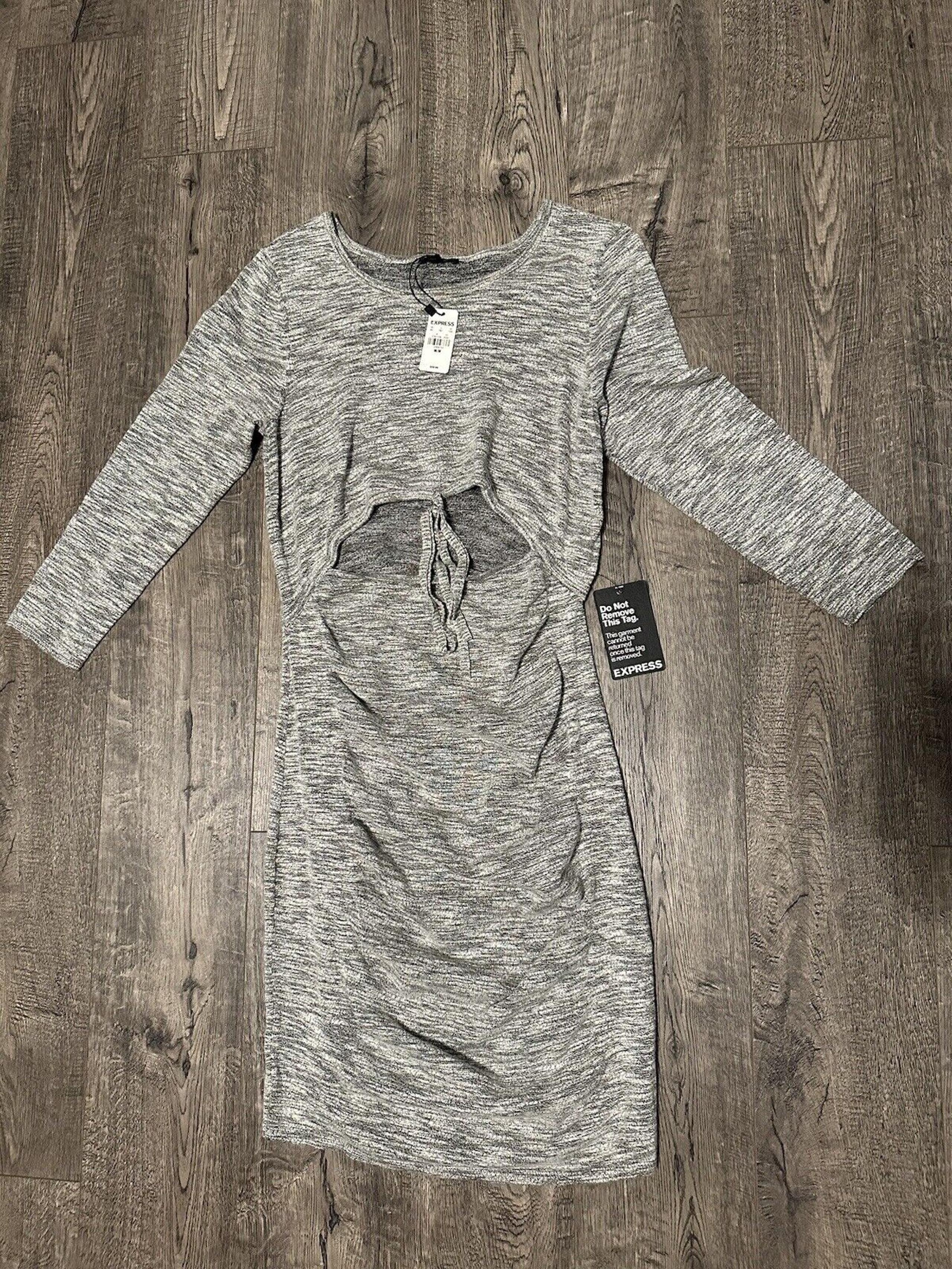 NWT EXPRESS Cutout dress Size M Gray Black White MSRP $59.90