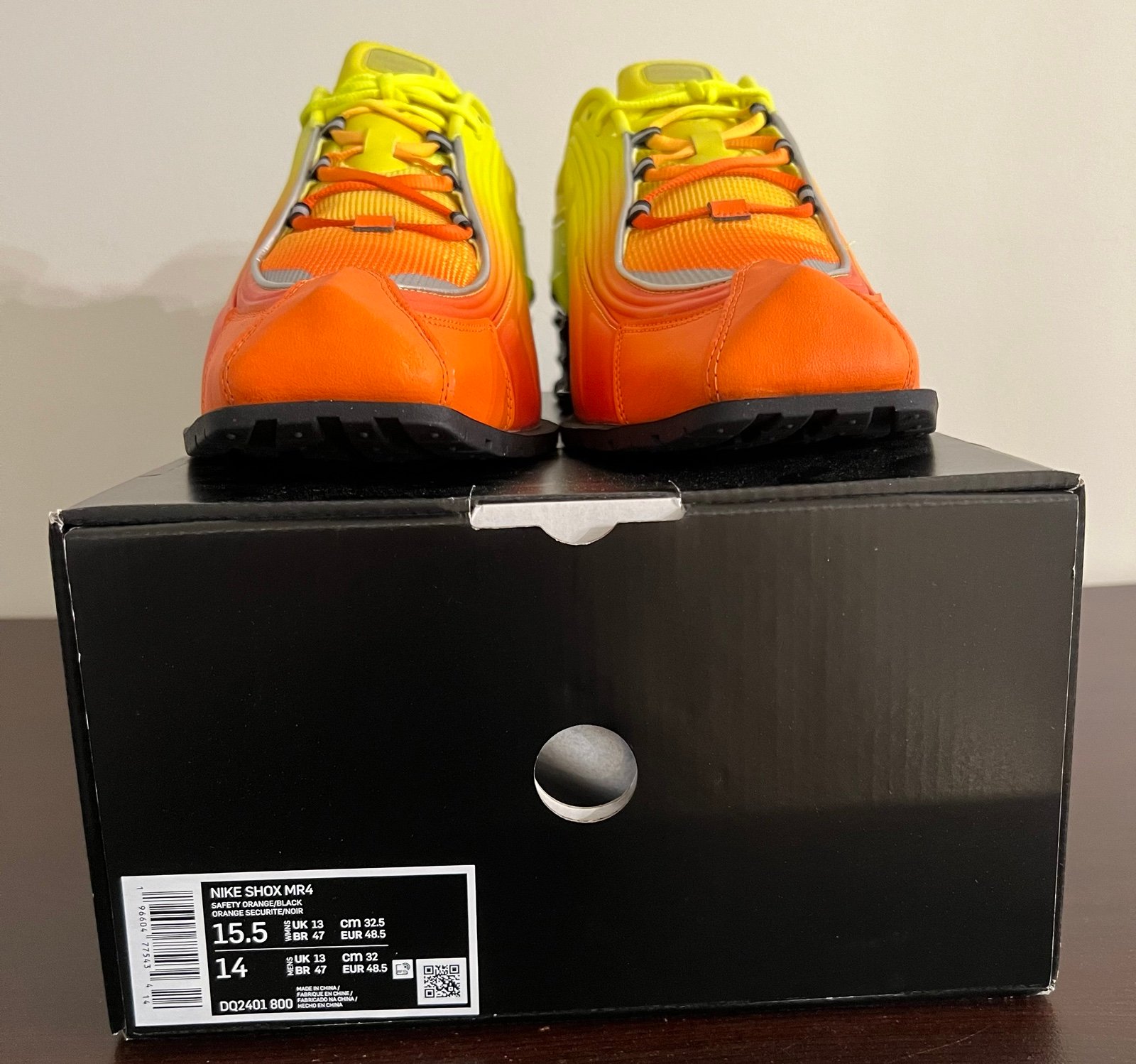 Martine Rose Nike Mules Safety Orange Nike Shox MR4 Size 15.5 Womens/14 Mens