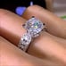 New Halo 925 Silver Round Diamond Ring