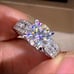 New Halo 925 Silver Round Diamond Ring