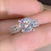 New Halo 925 Silver Round Diamond Ring