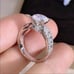 New Halo 925 Silver Round Diamond Ring