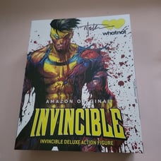 Invincible Action Figure Battle Damaged Whatnot SDCC Signed by Tyler Kirkham