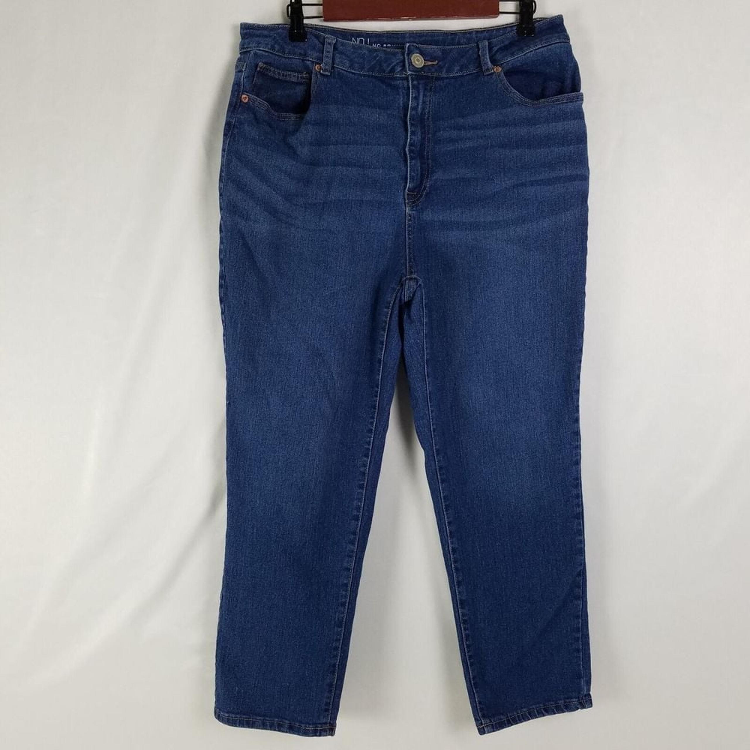 No Boundaries Jeans Juniors 17 Blue High Rise Womens Cropped Dark Wash Denim