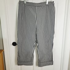 Liv Habitat Pants Woman XL Black Gingham Cuffed Ankle Windbreaker Parachute