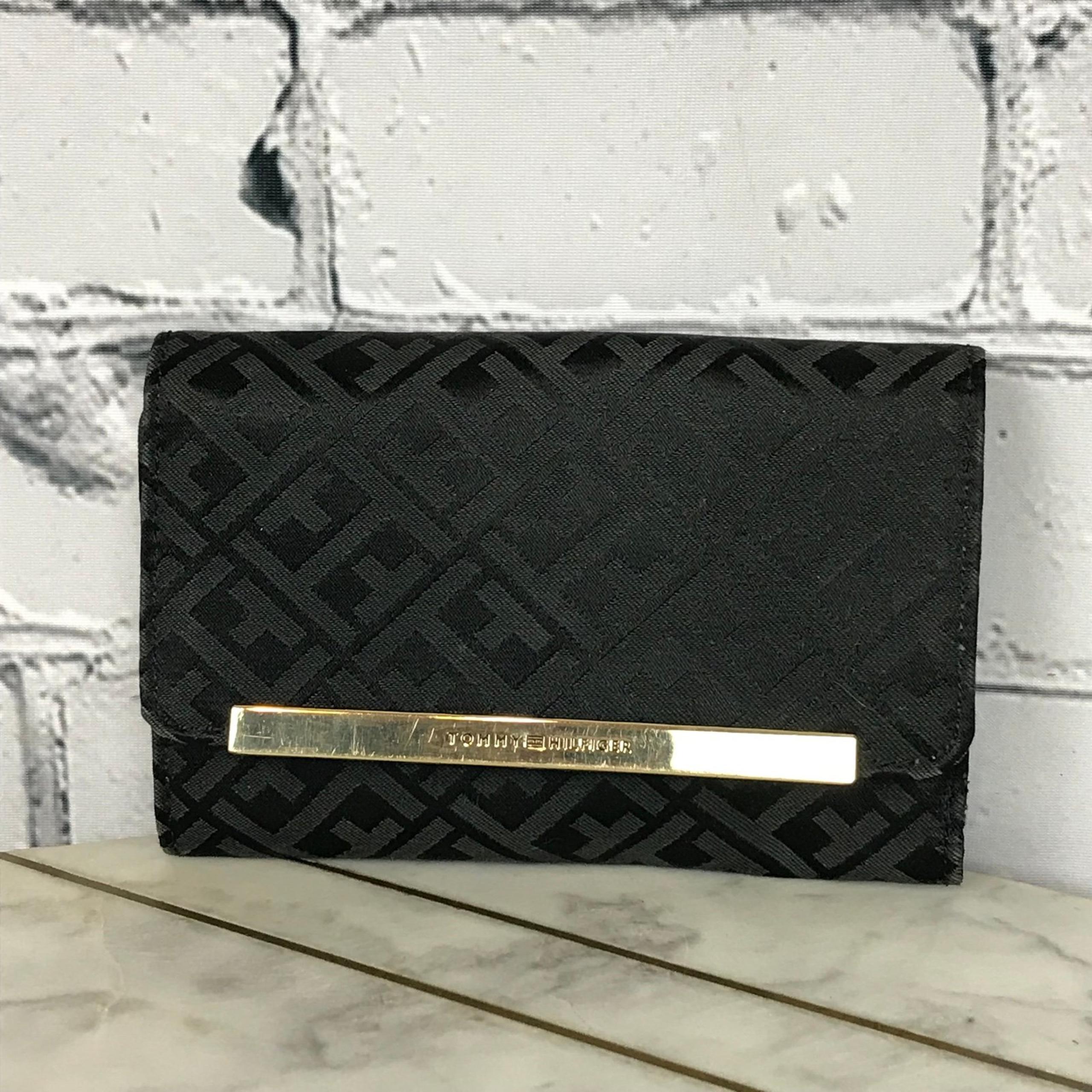 Tommy Hilfiger Women’s Iconic Jacquard Logo Hand Held Black Wallet