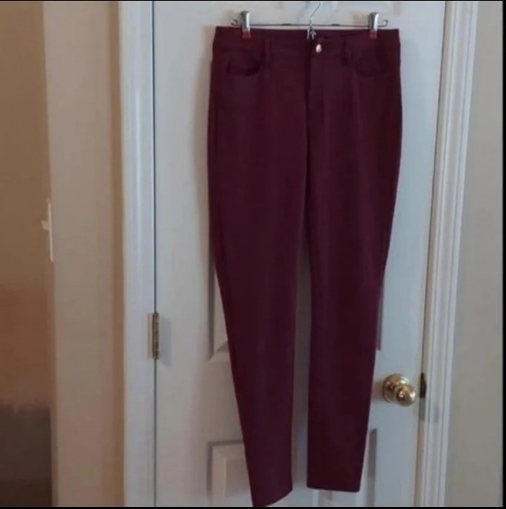 MICHAEL KORS STRAIGHT LEG STRETCH DRESS CASUAL PANTS SIZE 2 MAROON EUC LIKE NEW!