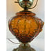 Vintage Fenton Cherub Angel Baby face Amber Glass Hurricane Lamp