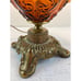 Vintage Fenton Cherub Angel Baby face Amber Glass Hurricane Lamp