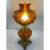 Vintage Fenton Cherub Angel Baby face Amber Glass Hurricane Lamp
