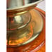 Vintage Fenton Cherub Angel Baby face Amber Glass Hurricane Lamp