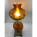 Vintage Fenton Cherub Angel Baby face Amber Glass Hurricane Lamp