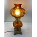 Vintage Fenton Cherub Angel Baby face Amber Glass Hurricane Lamp