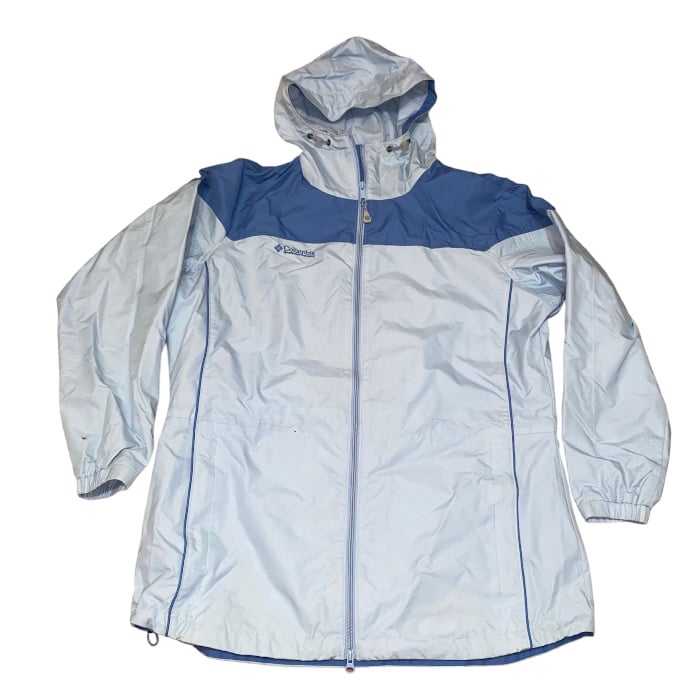Columbia Sportswear Blue Hooded Nylon Windbreaker Jackets Women’s XL