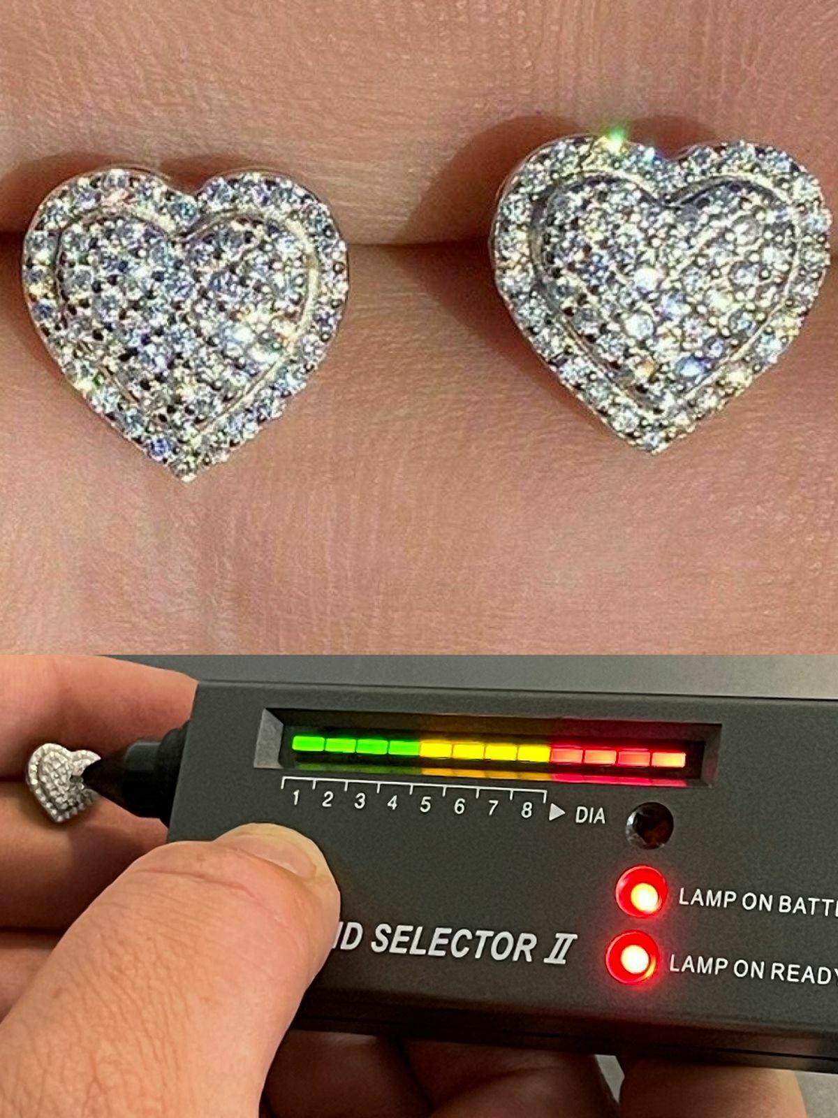 MOISSANITE 925 Silver Icy Heart Earrings