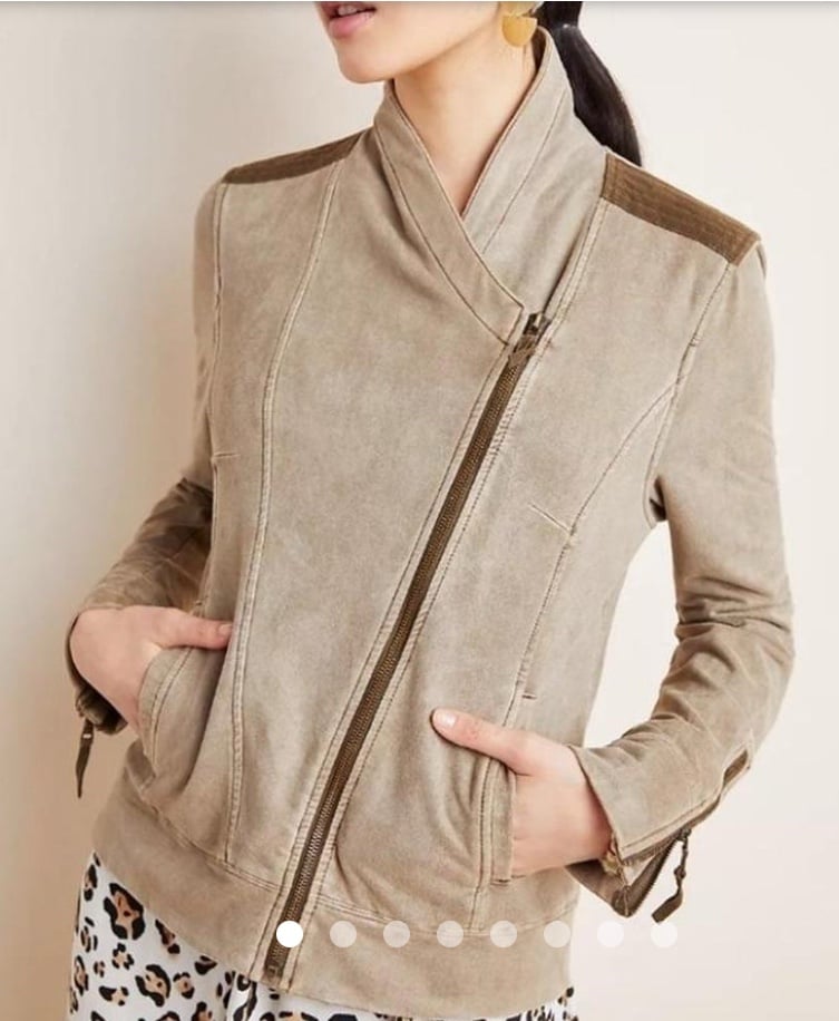 Anthropologie Marrakech Ashley Suede French Terry Jacket