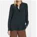 Vince Forest Green Silk Double Pocket Oversized Blouse Size 6