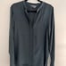Vince Forest Green Silk Double Pocket Oversized Blouse Size 6