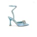Jeffrey Campbell x Apresdouze - Satin Ankle Strap Heels in Baby Blue & silver