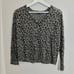 Rails Sami Leopard Charcoal Gray Animal Print V Neck Long Sleeve Top