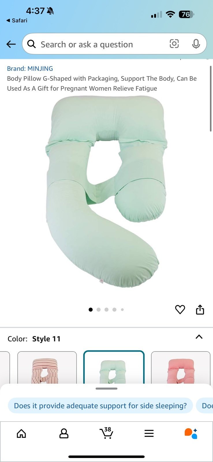 Body Pillow G-Shaped Support The Body