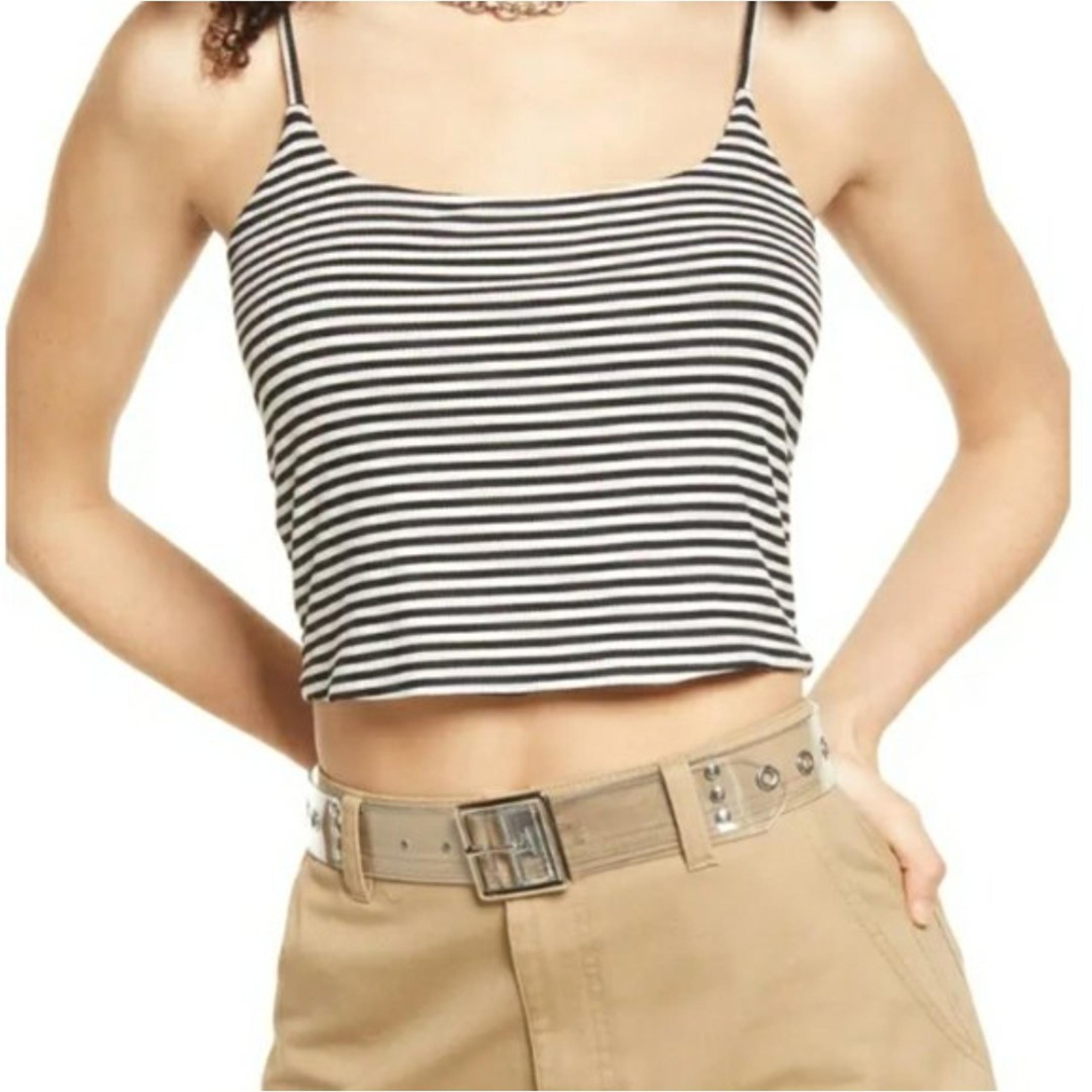 BP Brown Striped Ribbed Camisole Brown & White 3X