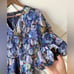 NWT Rachel Parcell Floral Linen Blend V-Neck Puff Sleeve Mini Dress Size 16