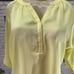 Sioni L Lemon Yellow Semi-Sheer Split Neck Dolman Sleeve Top